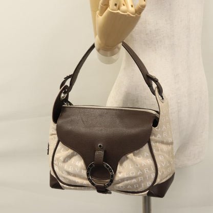 Bvlgari B.Zero1 Logomania Bag Canvas with Leather, BEIGE, CANVAS, Handbag