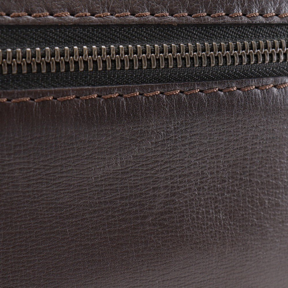 Louis Vuitton Sac Plat Crossbody Bag Utah Leather, BROWN, LEATHER, Shoulder bag