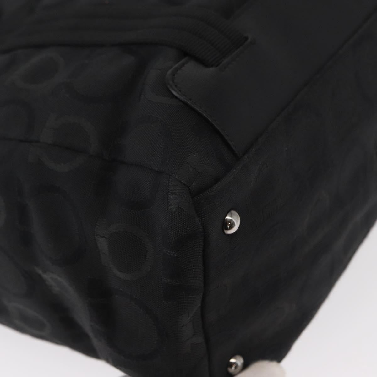 Salvatore Ferragamo Gancini Tote Gancini Canvas, BLACK, CANVAS, Tote bag