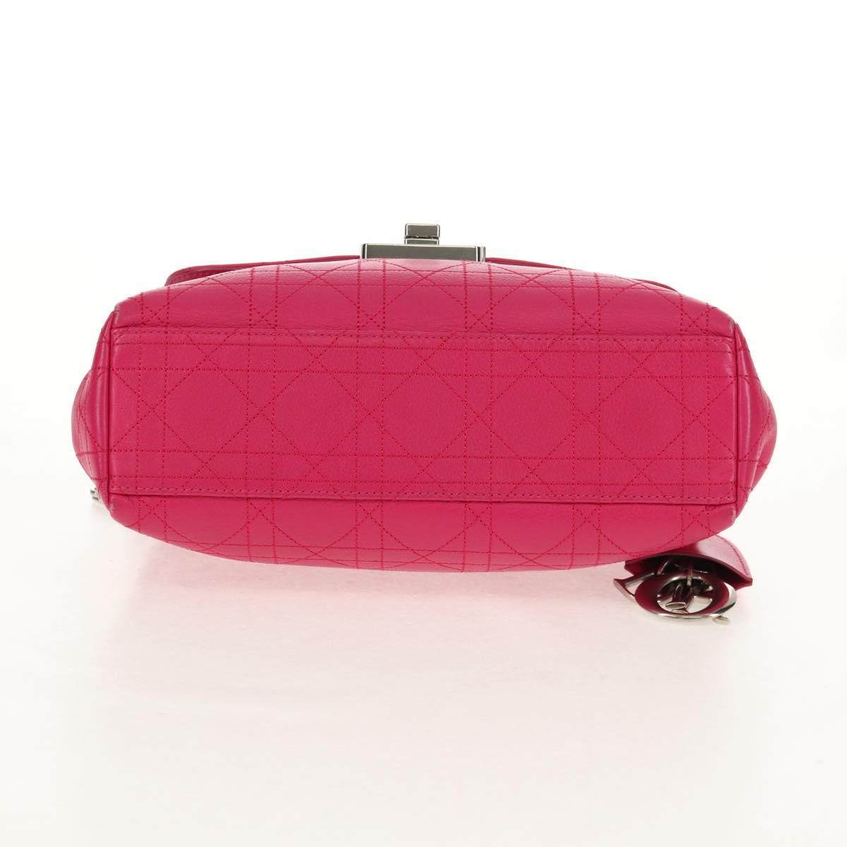 Christian Dior Long Chain Miss Dior Bag Cannage Quilt Lambskin, PINK, LEATHER, Shoulder bag