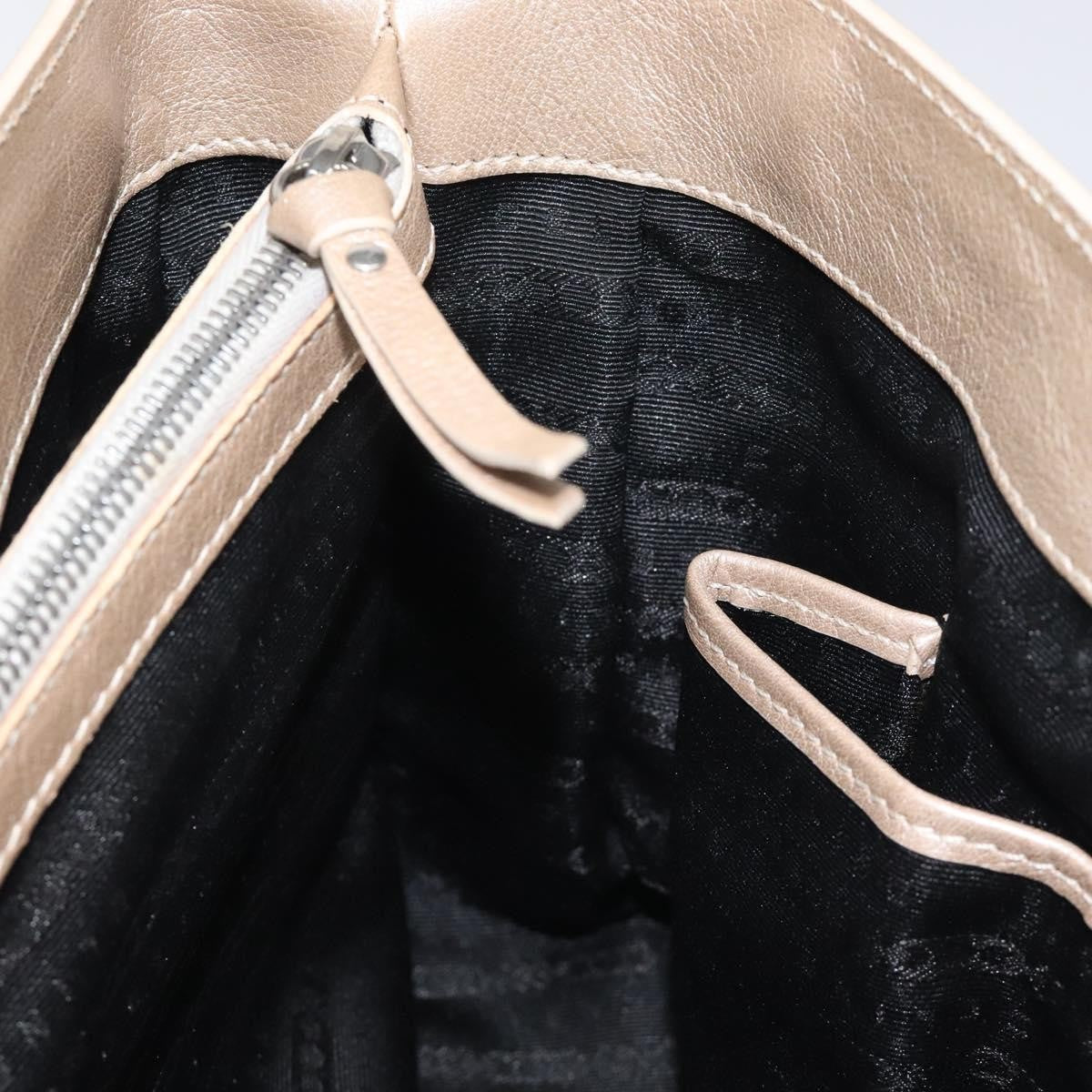 Celine Boogie Satchel Leather, GOLD, LEATHER, Handbag