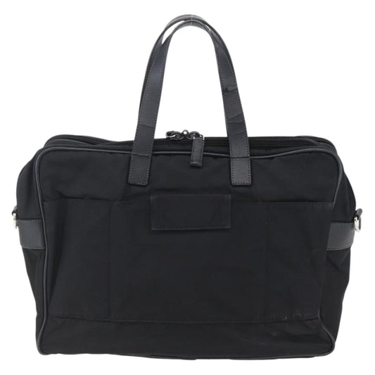 Prada Convertible Front Zip Briefcase Tessuto with Saffiano Leather, BLACK, NYLON, Briefcase