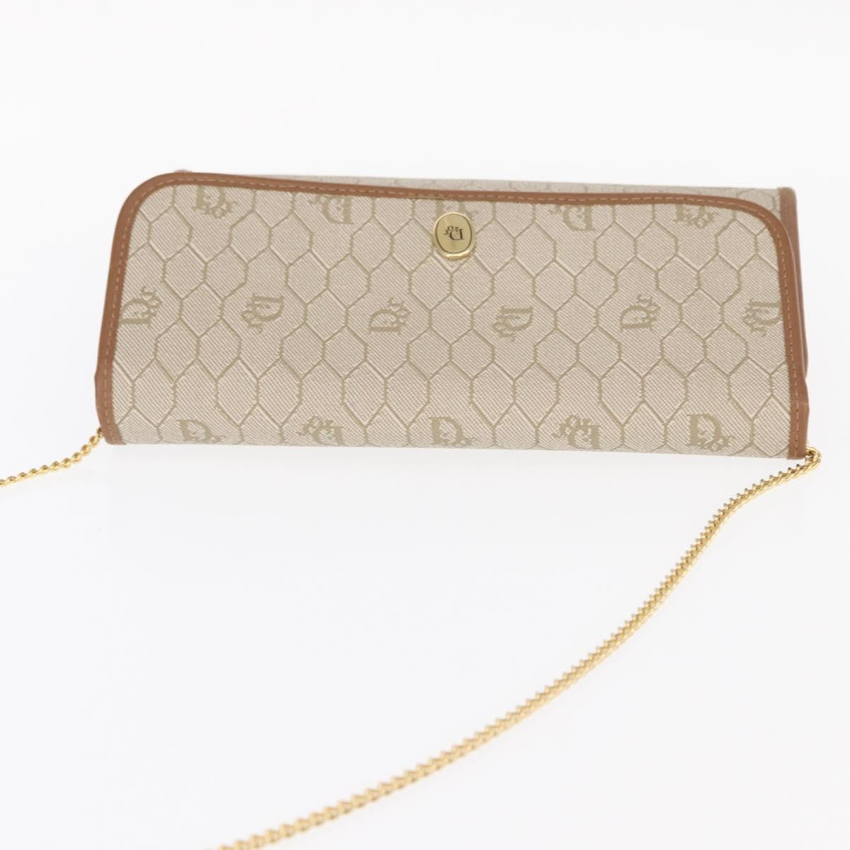 Christian Dior Vintage Honeycomb Flap Crossbody Bag Coated Canvas, BEIGE, CANVAS, Shoulder bag