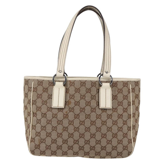 Gucci Open Tote GG Canvas, BEIGE, CANVAS, Tote bag