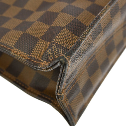 Louis Vuitton Sac Plat Bag Damier, BROWN, CANVAS, Tote bag