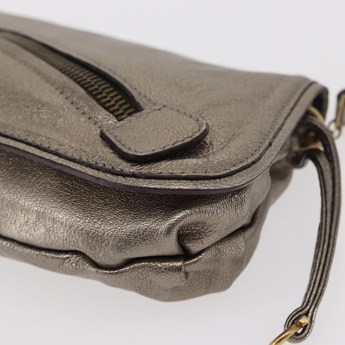 Salvatore Ferragamo Gancini Shoulder Bag Leather, SILVER, LEATHER, Shoulder bag