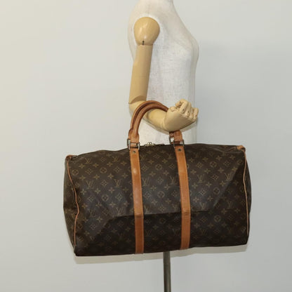 Louis Vuitton Keepall Bag Monogram Canvas, BROWN, CANVAS, Travel bag
