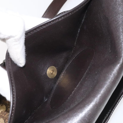 Christian Dior Vintage Trotter Flap Shoulder Bag Canvas, BROWN, CANVAS, Shoulder bag