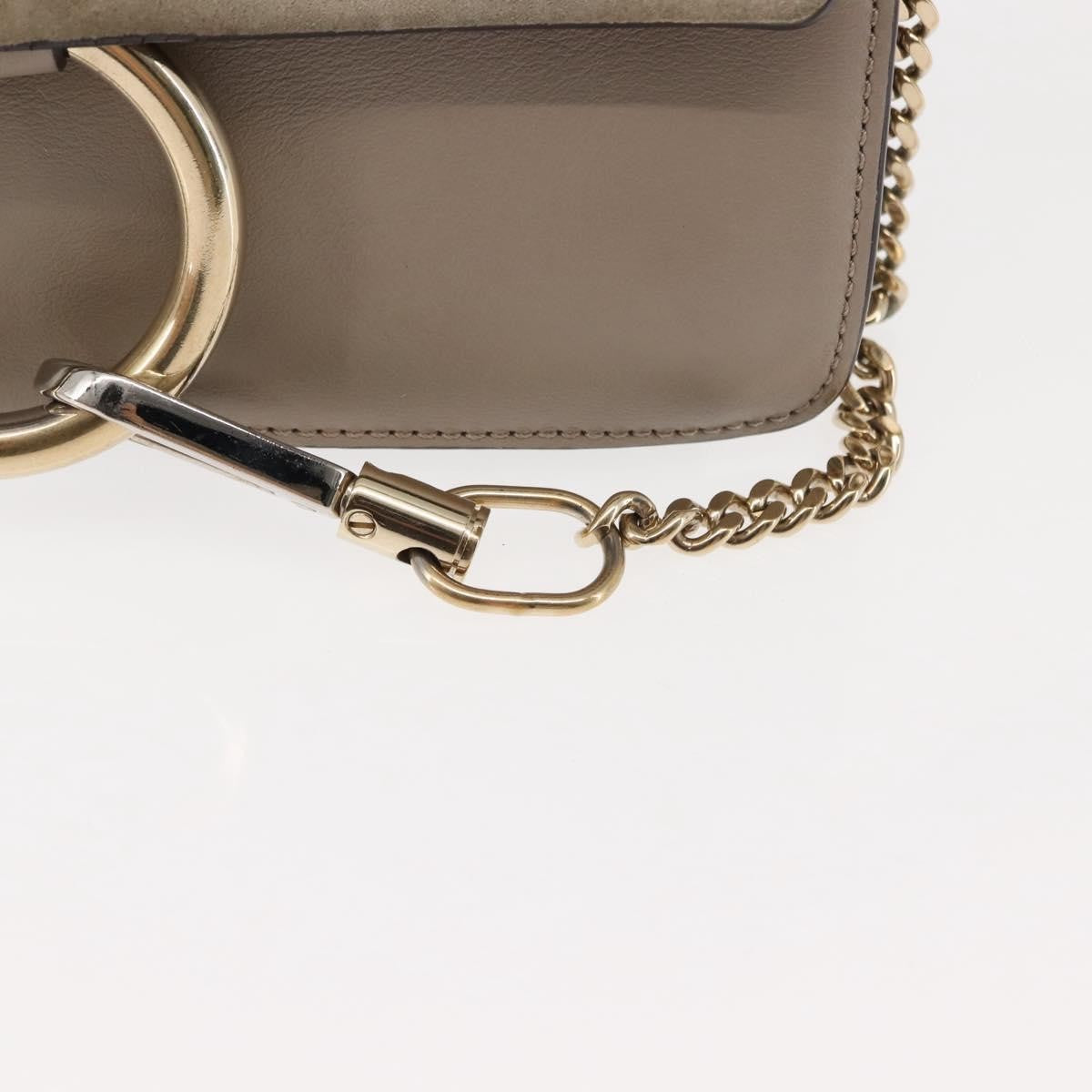 Chloe Faye Shoulder Bag Leather and Suede, BEIGE, SUEDE, Shoulder bag