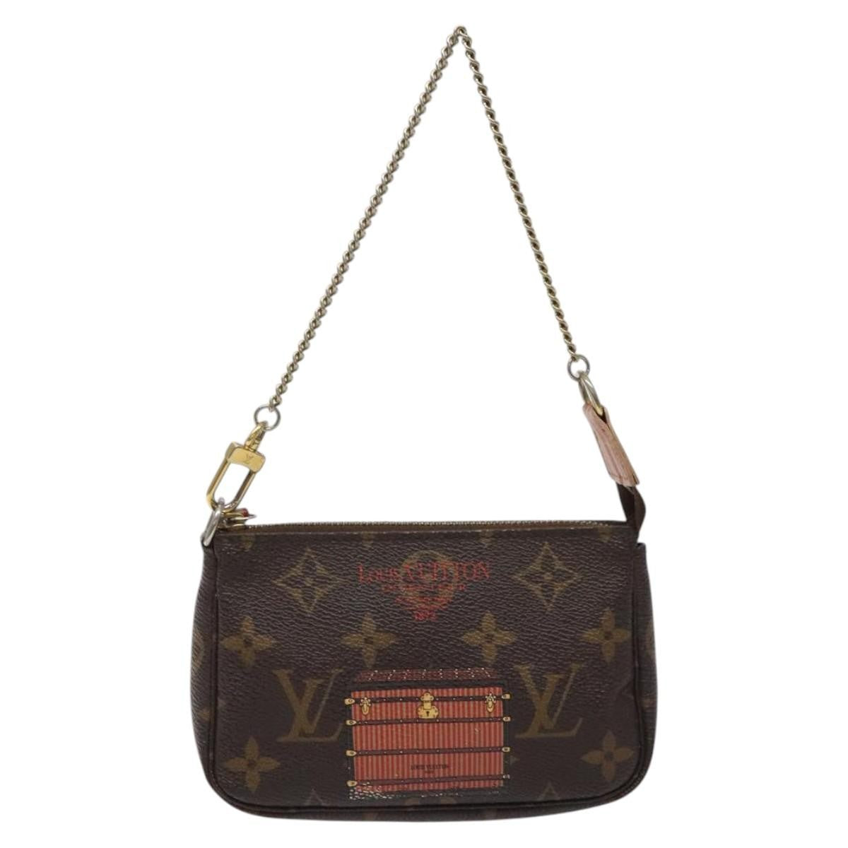 Louis Vuitton Pochette Accessoires Limited Edition Monogram Trunk, BROWN, CANVAS, Clutche & pouche
