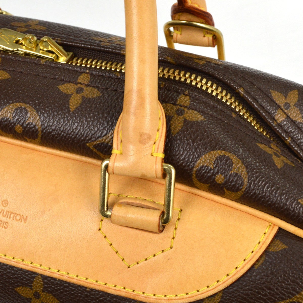 Louis Vuitton Deauville Handbag Monogram Canvas, BROWN, CANVAS, Handbag