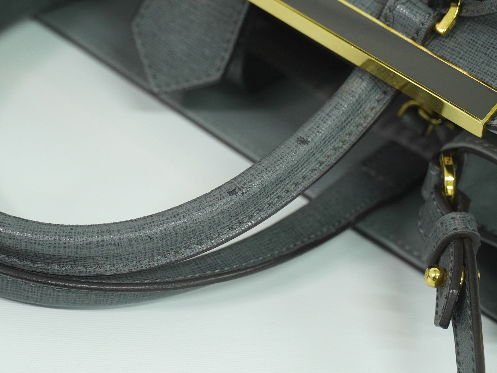 Fendi 2Jours Bag Leather, GRAY, LEATHER, Handbag