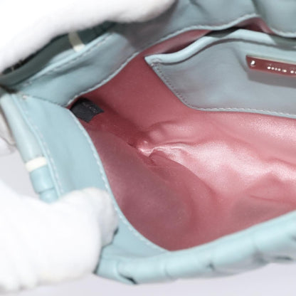 Miu Miu Madras Chain Clutch Matelasse Leather with Glitter, BLUE, LEATHER, Shoulder bag