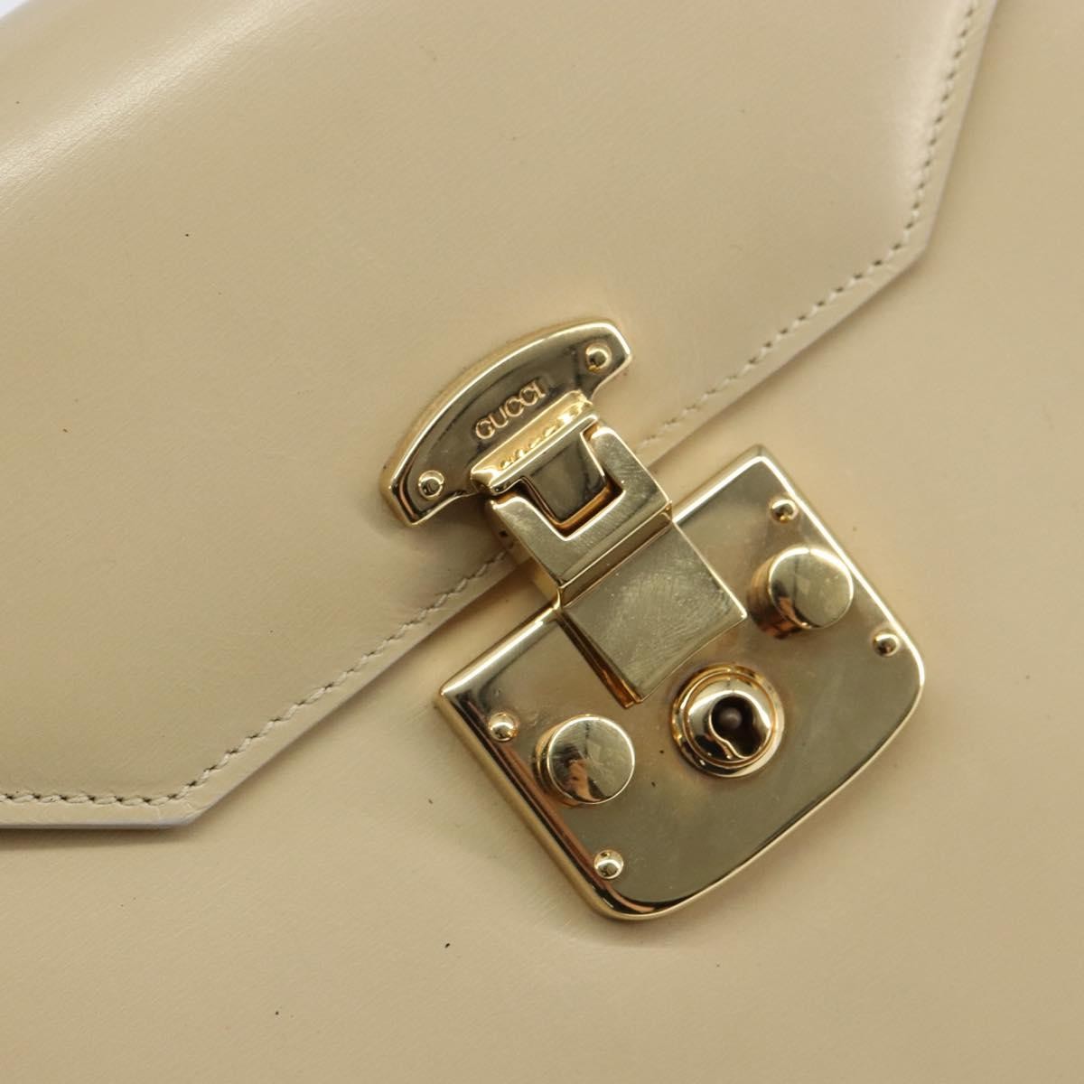 Gucci Vintage Lady Lock Top Handle Bag Leather, BEIGE, LEATHER, Handbag