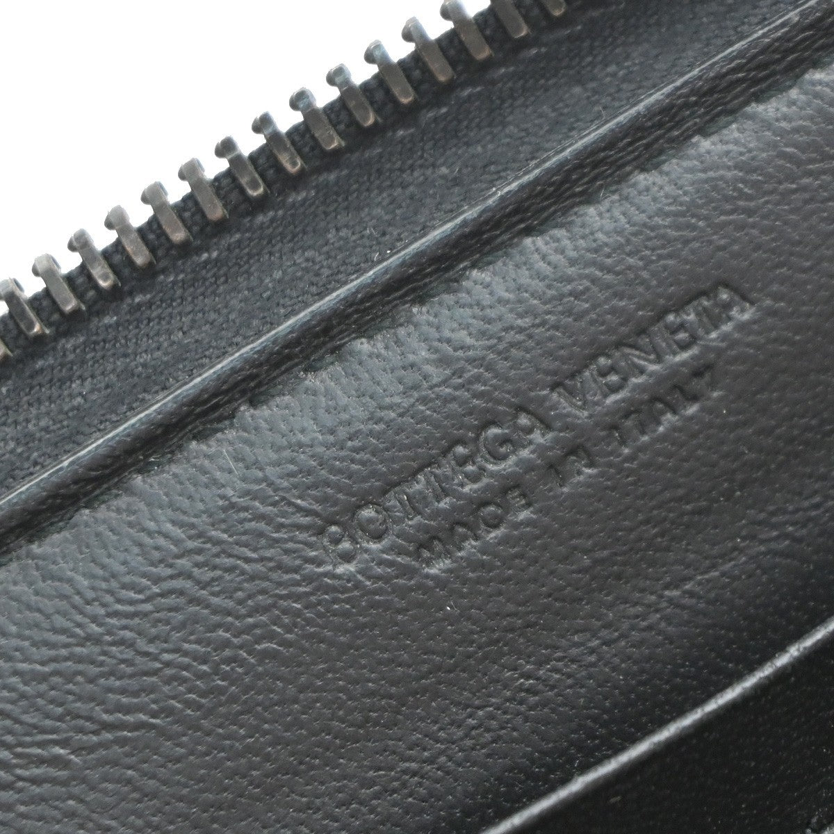 Bottega Veneta Intrecciato Long Zip  Wallet Leather, Black, Leather, Wallet