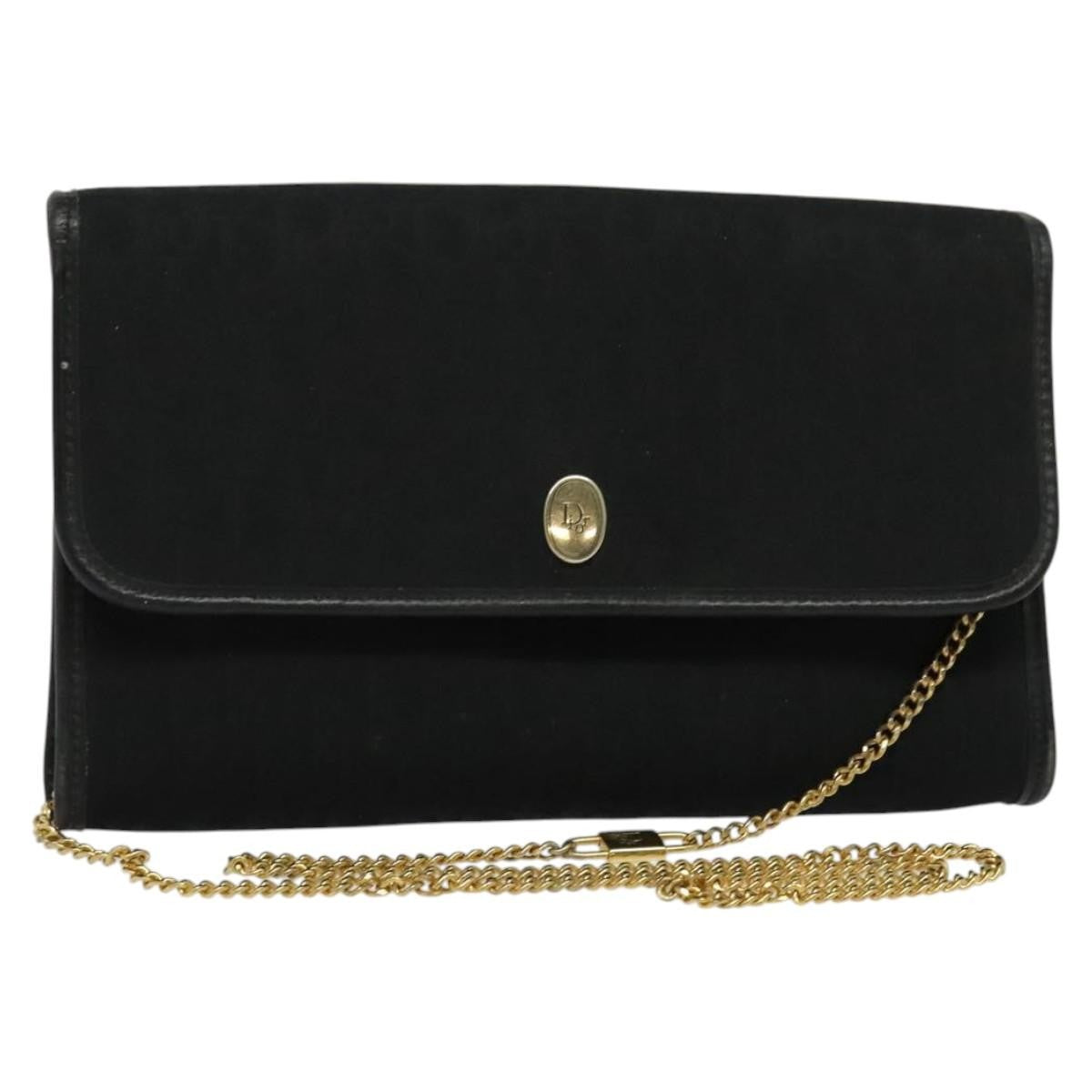 Christian Dior Vintage Trotter Flap Crossbody Bag Canvas, BLACK, CANVAS, Shoulder bag