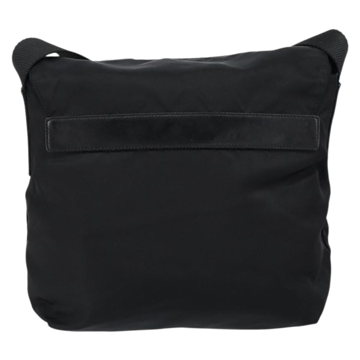Prada Buckle Messenger Bag Tessuto, BLACK, NYLON, Shoulder bag