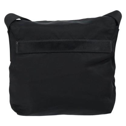 Prada Buckle Messenger Bag Tessuto, BLACK, NYLON, Shoulder bag