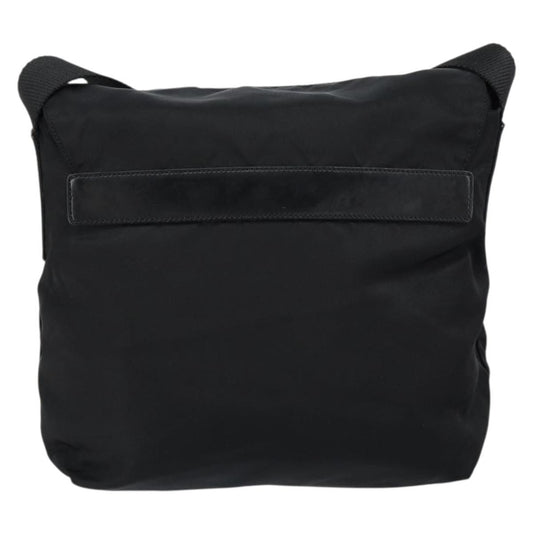 Prada Buckle Messenger Bag Tessuto, BLACK, NYLON, Shoulder bag