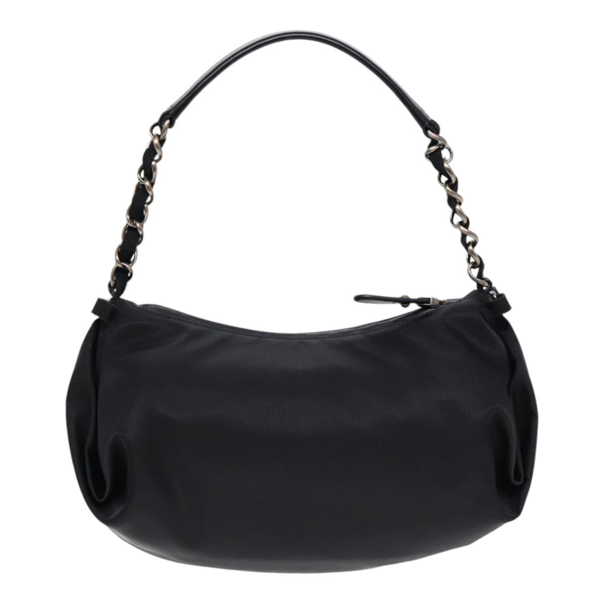 Salvatore Ferragamo Vintage Chain Shoulder Bag Nylon, BLACK, NYLON, Shoulder bag