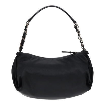 Salvatore Ferragamo Vintage Chain Shoulder Bag Nylon, BLACK, NYLON, Shoulder bag