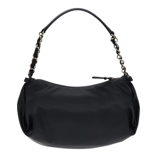 Salvatore Ferragamo Vintage Chain Shoulder Bag Nylon, BLACK, NYLON, Shoulder bag