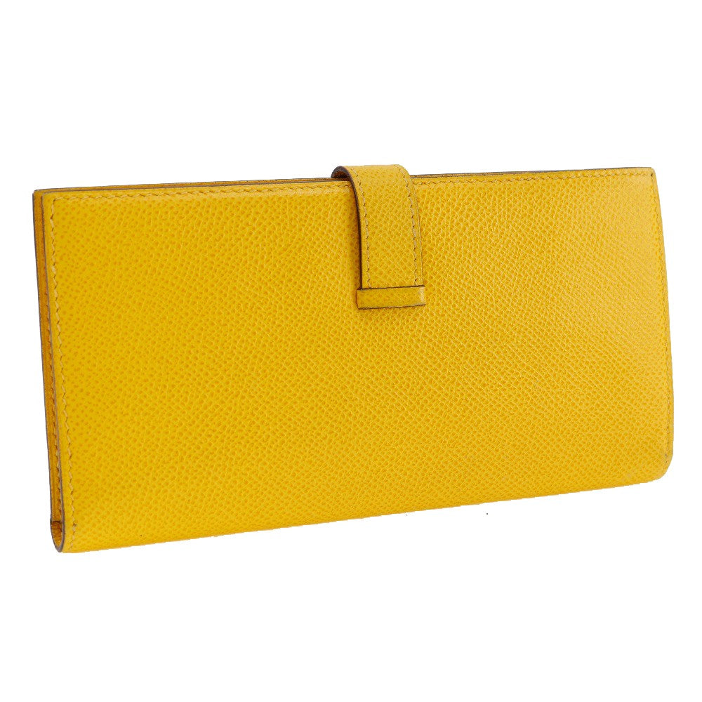 Hermes Bearn Wallet Epsom, YELLOW, LEATHER, Wallets