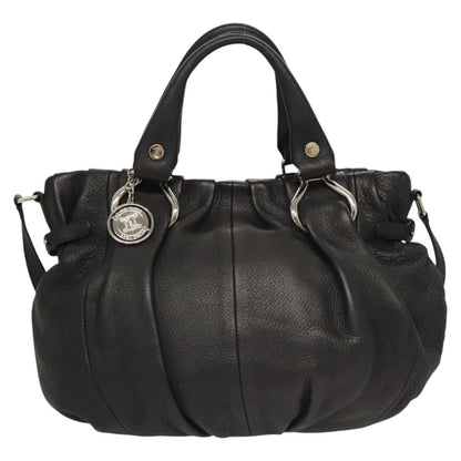 Celine Pillow Handbag Leather, BLACK, LEATHER, Handbag