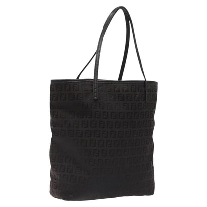 Fendi Shopping Tote Zucchino Canvas, BLACK, CANVAS, Tote bag