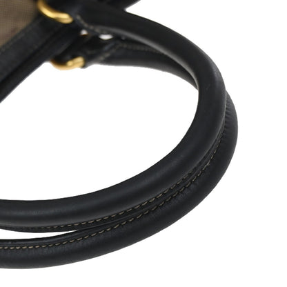 Prada Logo Convertible Tote Canvas with Leather, BROWN, CANVAS, Tote bag