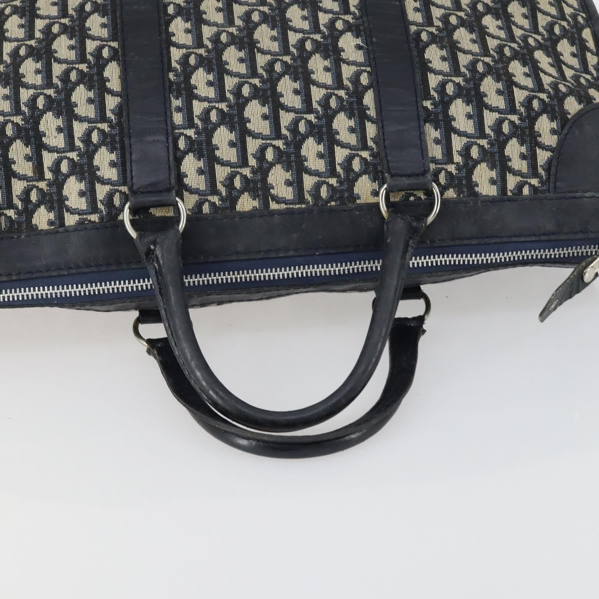 Christian Dior Vintage Trotter Boston Bag Canvas, NAVY, CANVAS, Travel bag