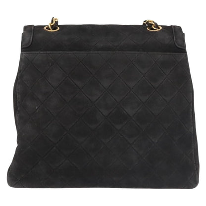 Chanel Vintage Clutch Pleated Leather, BLACK, SUEDE, Clutche & pouche