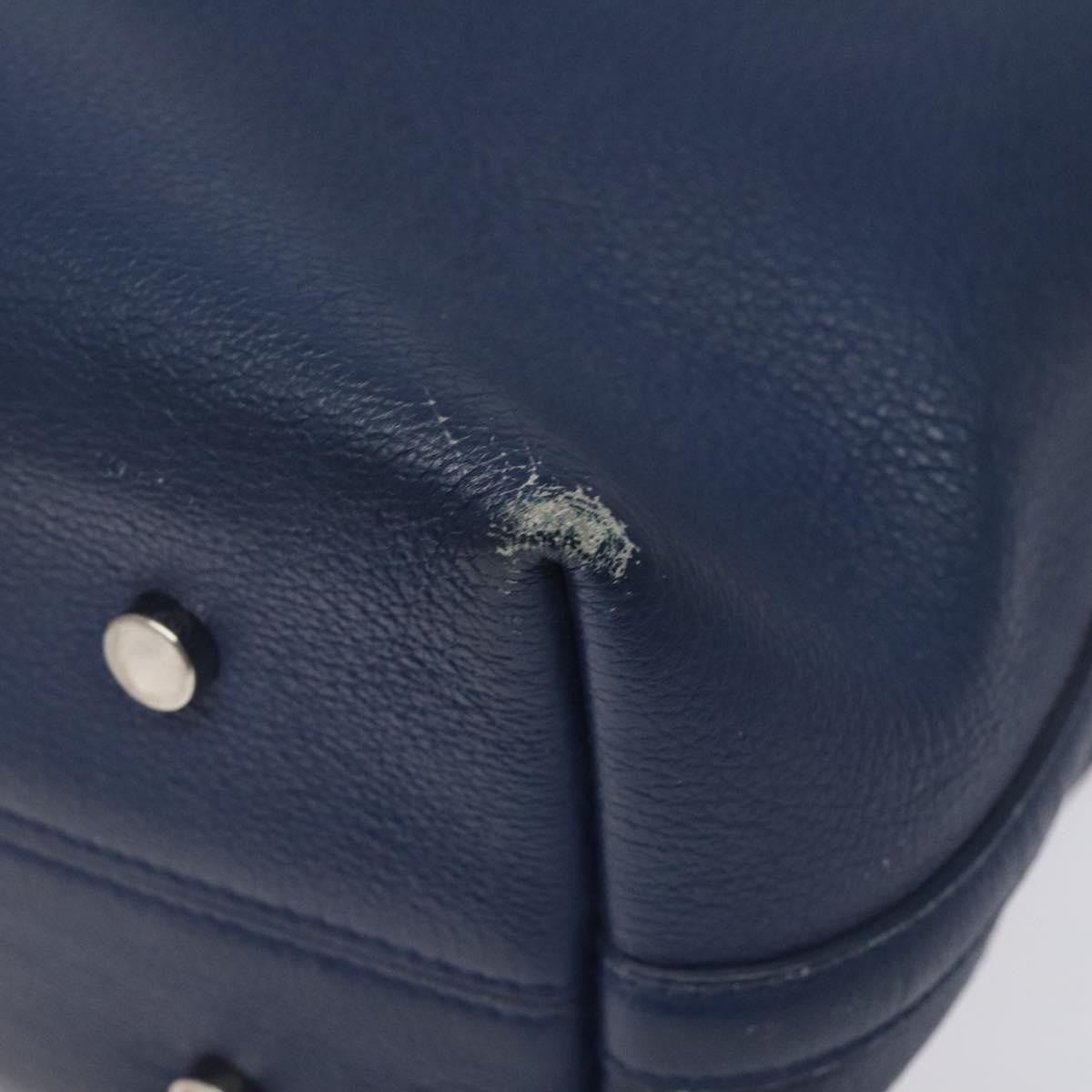 Christian Dior Blossom Handbag Leather, BLUE, LEATHER, Tote bag