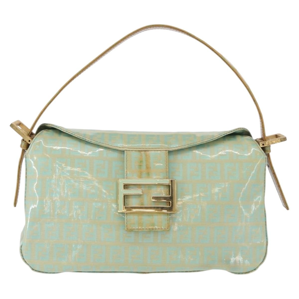 Fendi Double Flap Bag Zucchino Canvas, GREEN, CANVAS, Handbag