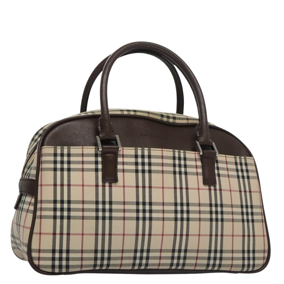 Burberry Nova Check Bowling Bag Canvas, BEIGE, CANVAS, Travel bag