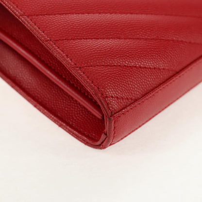 Saint Laurent Cassandra Wallet on Strap leather, RED, LEATHER, Shoulder bag