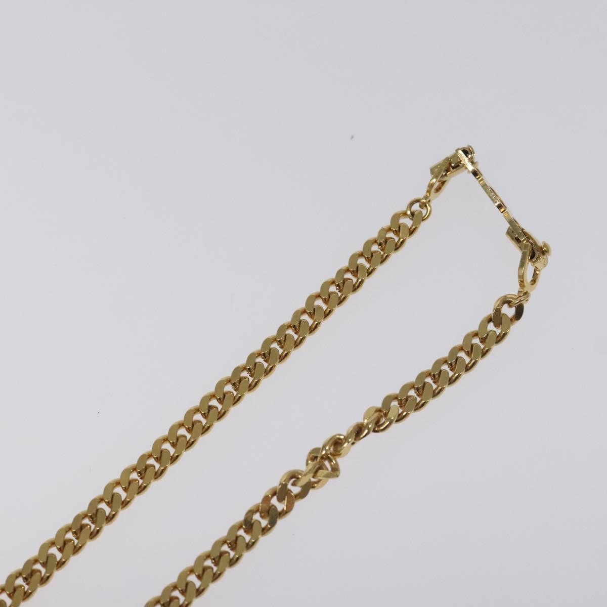 Christian Dior CD Pendant Necklace Metal and Crystals, GOLD, METAL, Necklace