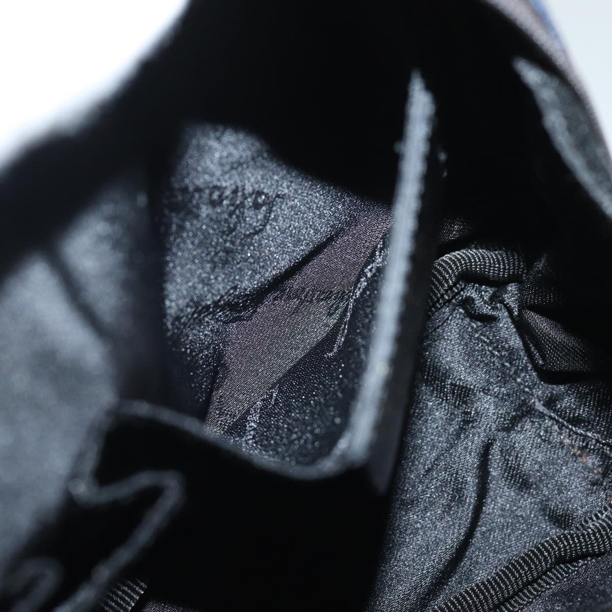 Salvatore Ferragamo Gancini mini handbag Canvas, NAVY, CANVAS, Handbag