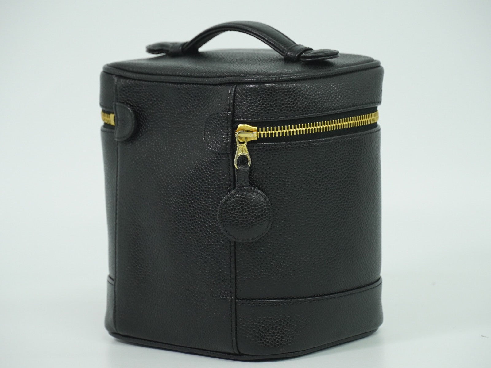 Chanel Vanity pouch Leather, BLACK, LEATHER, Toiletry Case