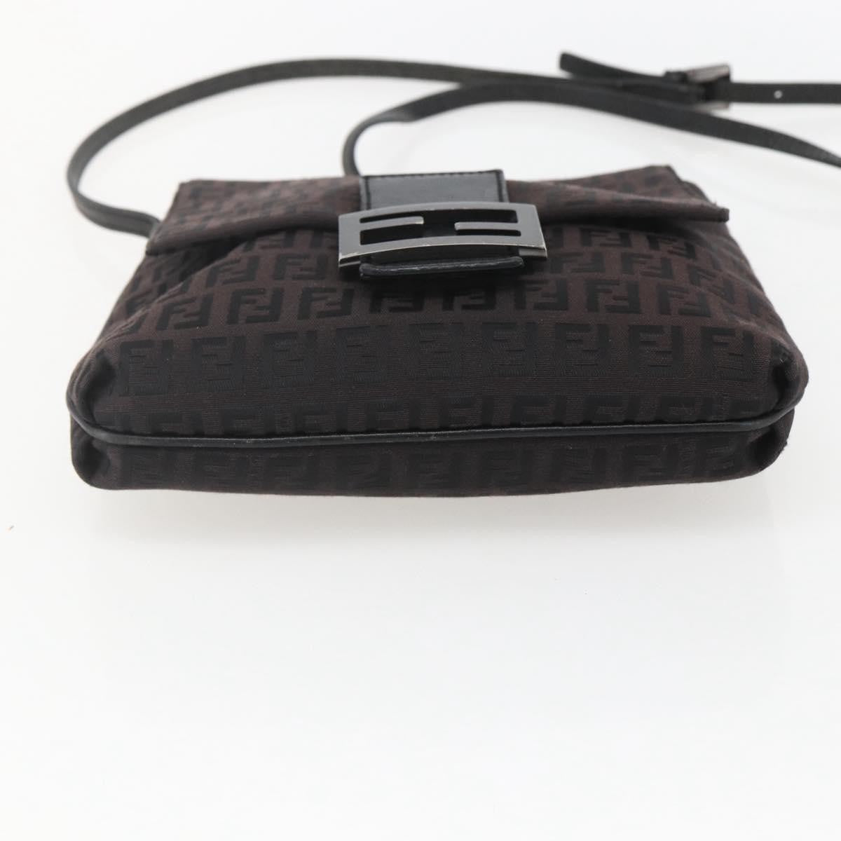 Fendi Vintage Flap Crossbody Bag Zucchino Canvas, BROWN, CANVAS, Shoulder bag