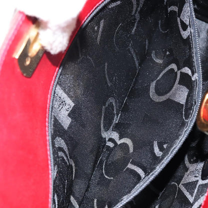 Salvatore Ferragamo Vintage Gancini Chain Shoulder Bag Leather, RED, LEATHER, Shoulder bag