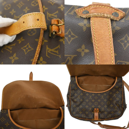 Louis Vuitton Saumur Handbag Monogram Canvas, BROWN, CANVAS, Shoulder bag