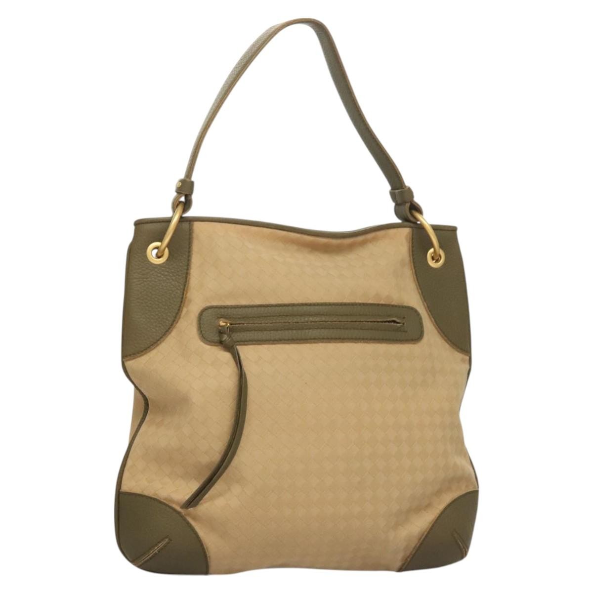 Bottega Veneta Vintage Shoulder Bag Canvas, BEIGE, CANVAS, Shoulder bag