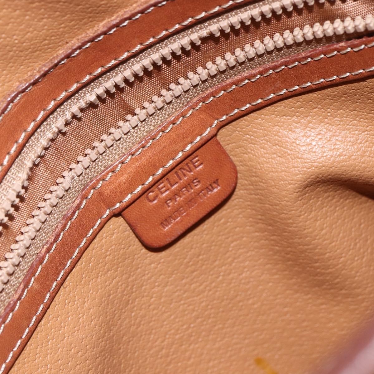 Celine Vintage Macadam Shoulder Bag Canvas and Leather, BROWN, CANVAS, Shoulder bag