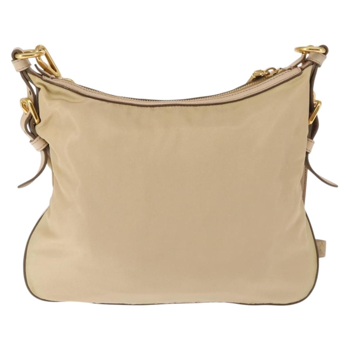 Prada Hobo Tessuto, BEIGE, NYLON, Shoulder bag