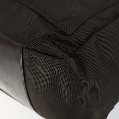 Gucci Vintage Bamboo Handle Bag Nylon, BROWN, NYLON, Handbag