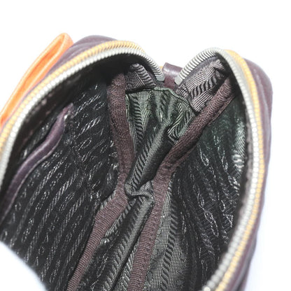 Prada Bow Camera shoulder Bag Leather, ORANGE, LEATHER, Shoulder bag