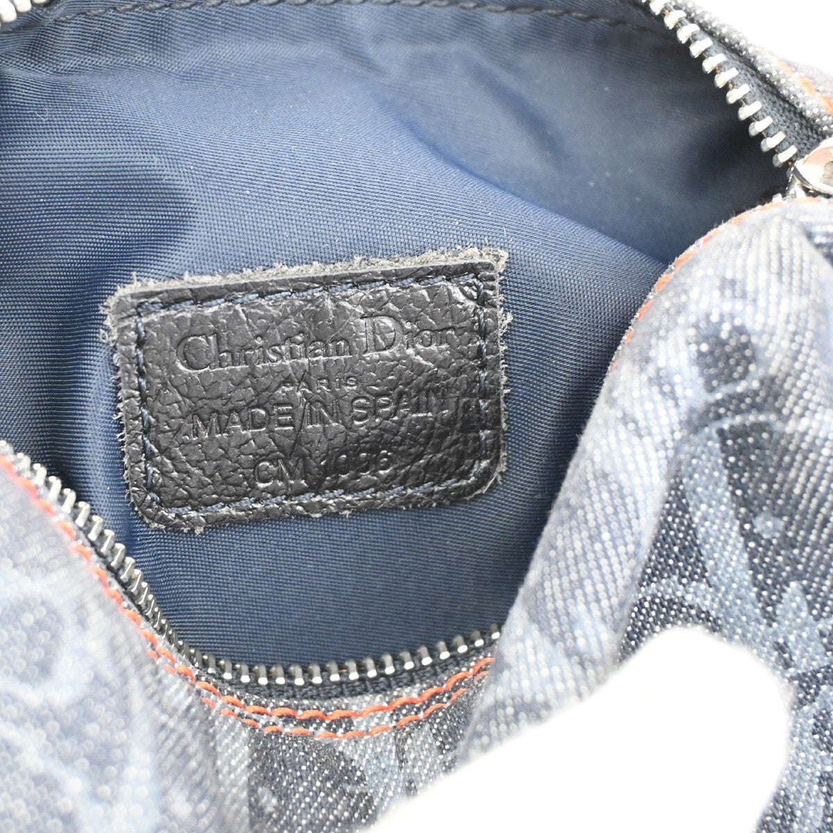 Christian Dior Flight pouch Trotter Pattern Denim, BLACK, DENIM_JEANS, Clutche & pouche