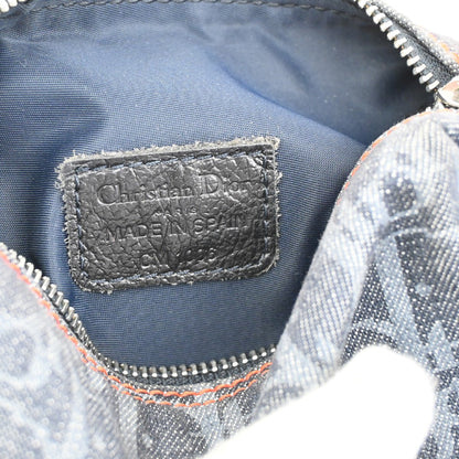 Christian Dior Flight pouch Trotter Pattern Denim, BLACK, DENIM_JEANS, Clutche & pouche