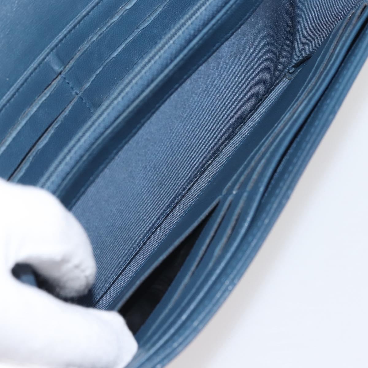 Chanel CC Gusset Classic Flap Wallet Quilted Lambskin, NAVY, LEATHER, Wallets